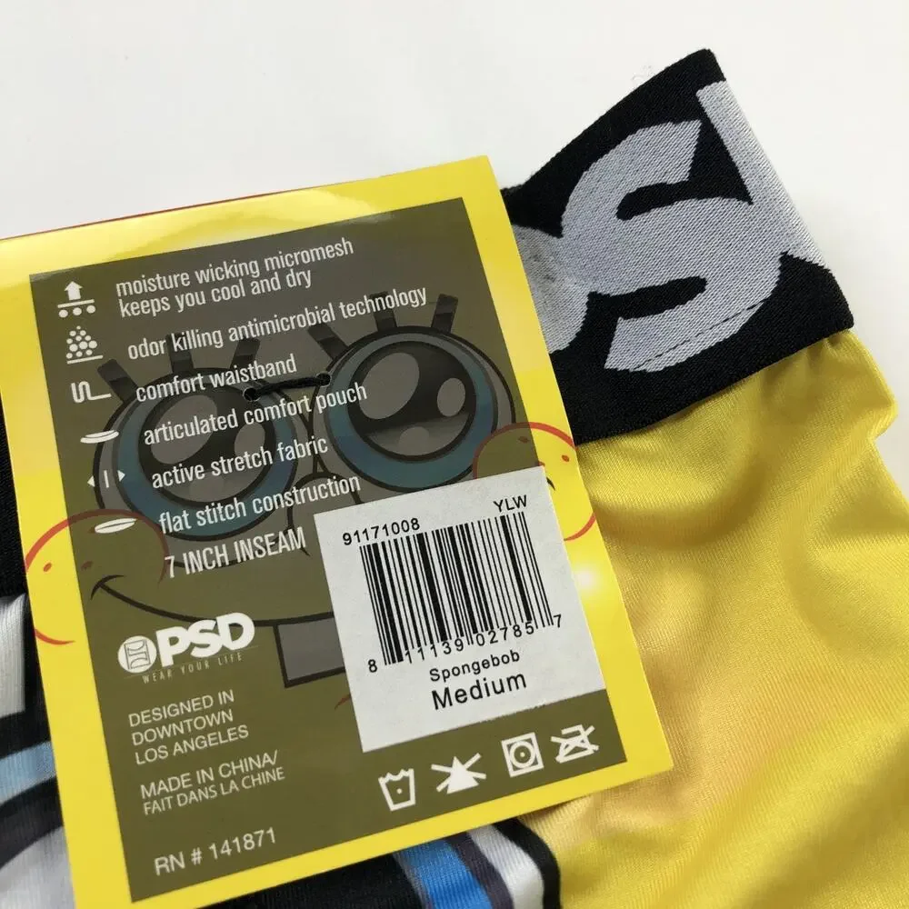 PSD Spongebob Squarepants Men's NEW Boxer Shorts Medium 32-34 Yellow